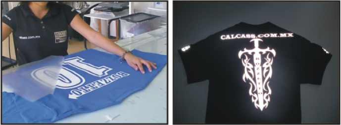 Calcomanías térmicas reflejantes para personalización de prendas